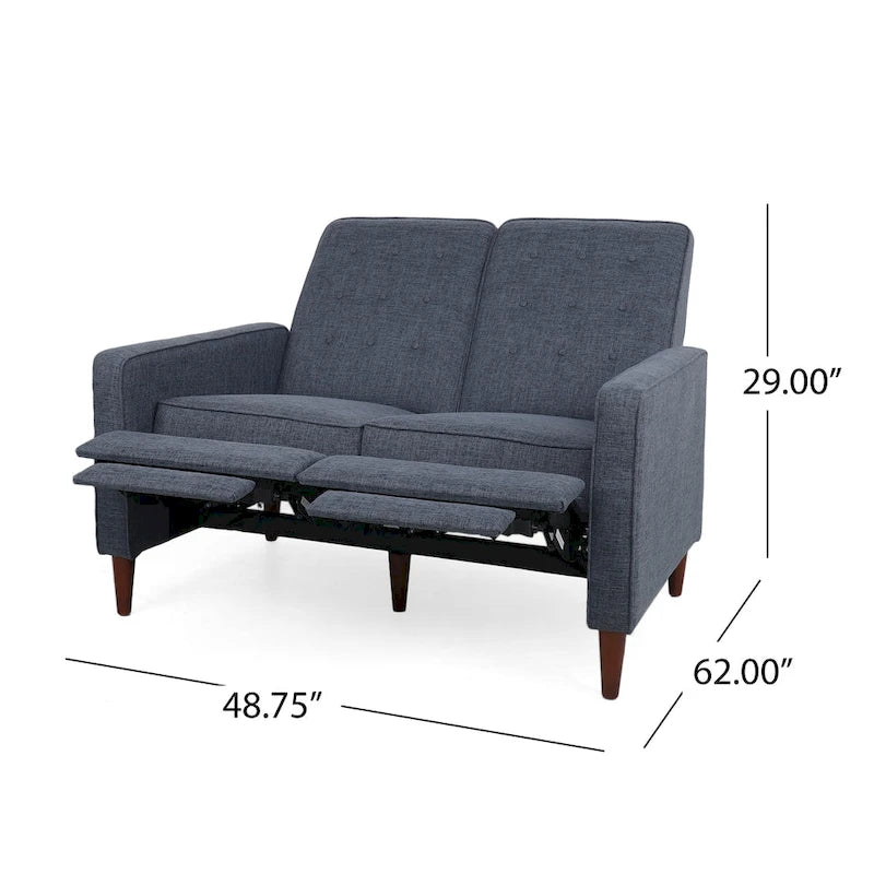 Denison Upholstered Loveseat Pushback Recliner by Christopher Knight Home