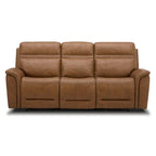 Canapé inclinable électrique double en cuir Cooper - Camel