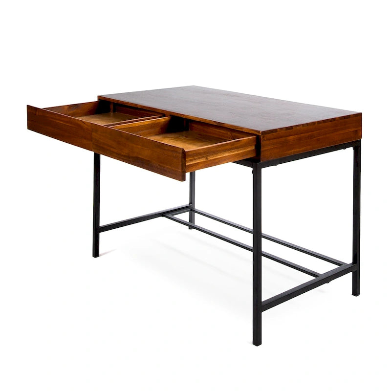Ebany Industrial Acacia Wood Storage Desk by Christopher Knight Home