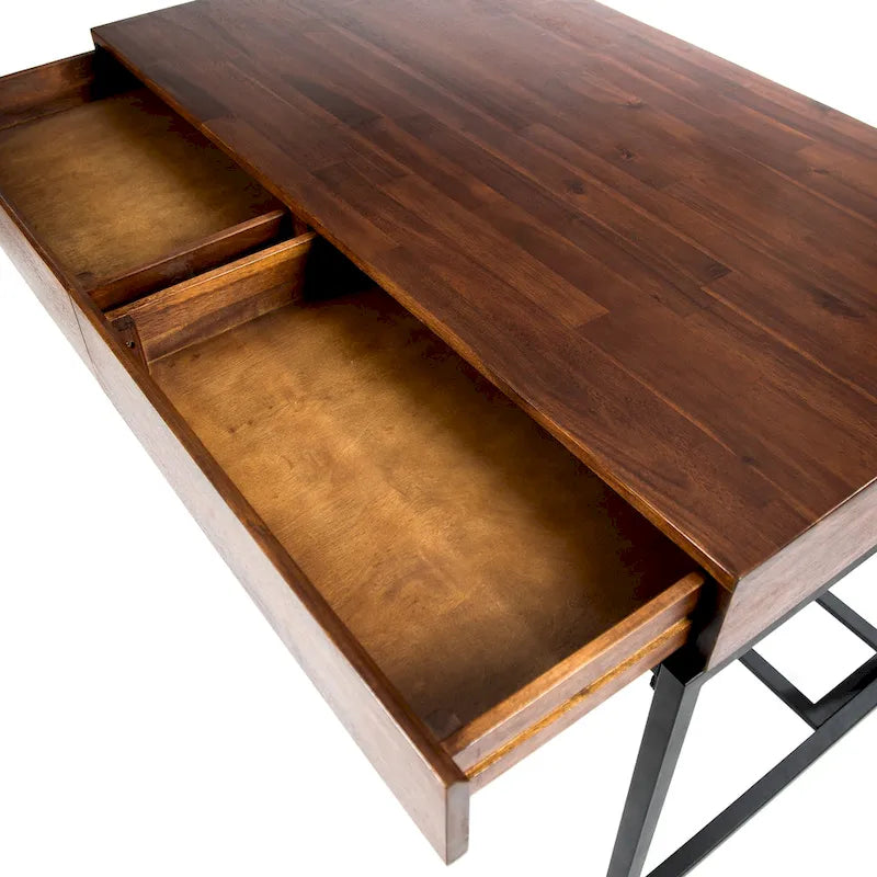 Ebany Industrial Acacia Wood Storage Desk by Christopher Knight Home