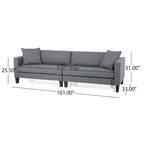 Clemons Contemporary Fabric 4-seater Sofa with Accent Pillows by Christopher Knight Home