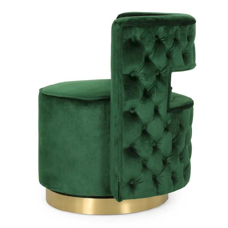 Cardan Modern Glam Round Open Back Velvet Swivel Club Chair by Christopher Knight Home - 26.25 L x 24.25 W x 28.50 H