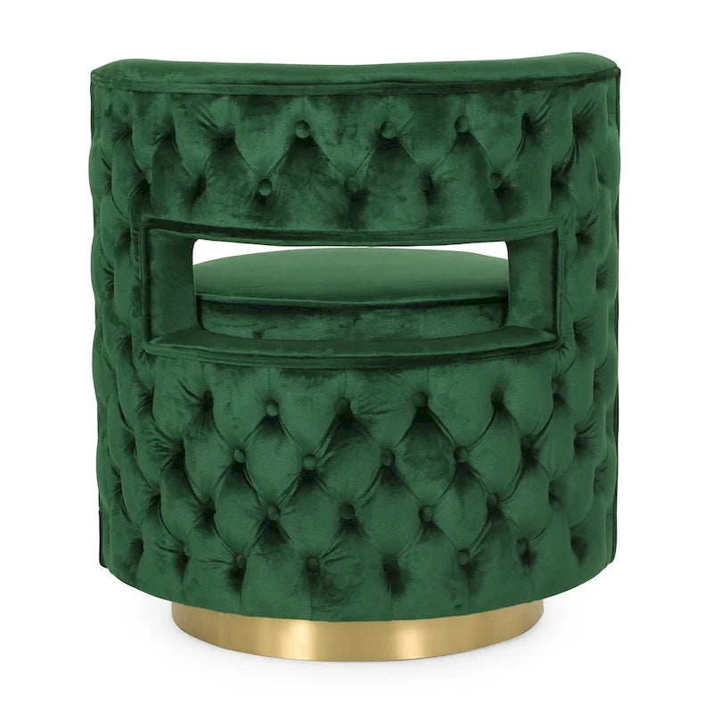 Cardan Modern Glam Round Open Back Velvet Swivel Club Chair by Christopher Knight Home - 26.25 L x 24.25 W x 28.50 H