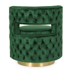 Cardan Modern Glam Round Open Back Velvet Swivel Club Chair by Christopher Knight Home - 26.25 L x 24.25 W x 28.50 H