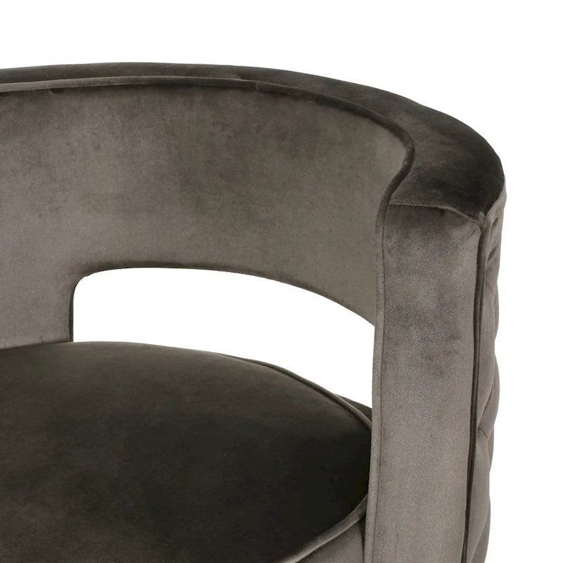 Cardan Modern Glam Round Open Back Velvet Swivel Club Chair by Christopher Knight Home - 26.25 L x 24.25 W x 28.50 H