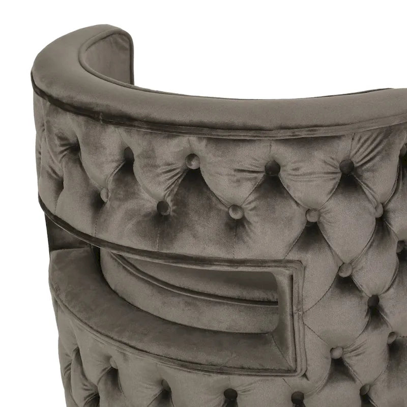 Cardan Modern Glam Round Open Back Velvet Swivel Club Chair by Christopher Knight Home - 26.25 L x 24.25 W x 28.50 H