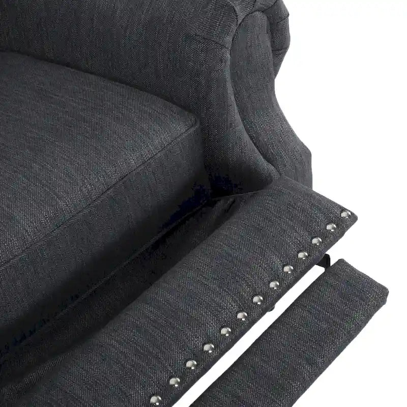 Sunapee Fabric and Rubberwood Recliner with Nailhead Trim by Christopher Knight Home