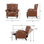 Sunapee Fabric and Rubberwood Recliner with Nailhead Trim by Christopher Knight Home