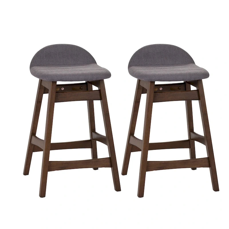Space Savers Satin Walnut 24 Inch Counter Chair (Set of 2)