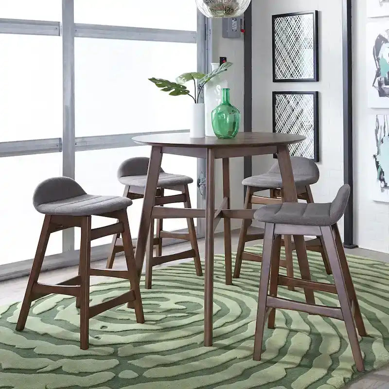 Space Savers Satin Walnut 24 Inch Counter Chair (Set of 2)