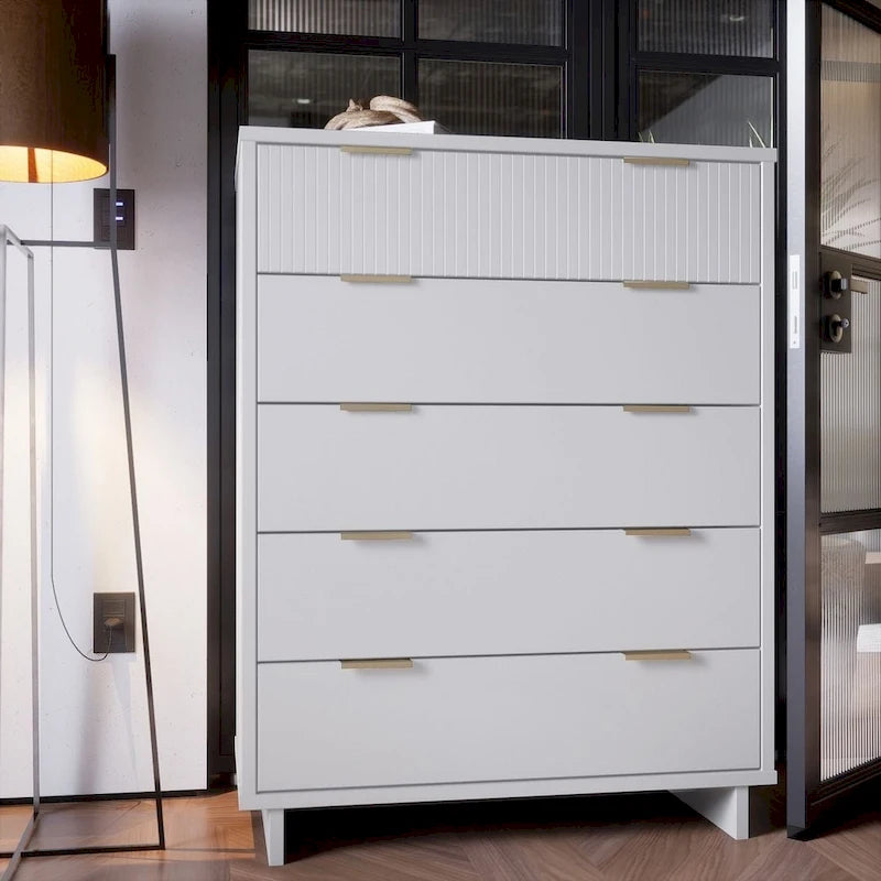 Manhattan Comfort Granville 45.27 Modern Tall 5 Drawer Dresser