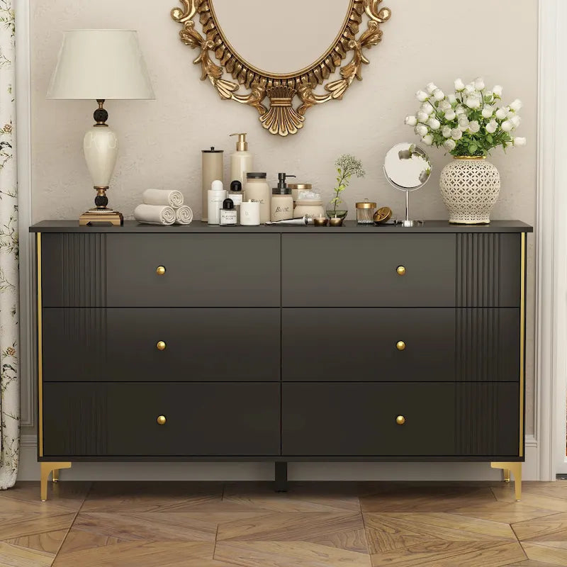 6 Drawer Dresser Modern White Dresser Chest Wood Storage Chest
