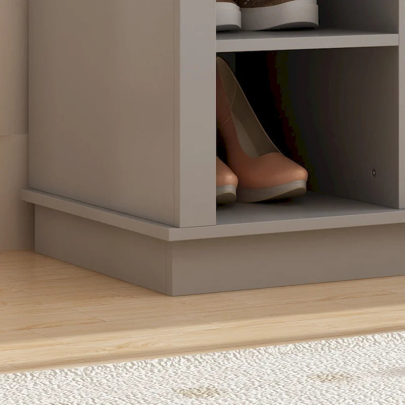 Cubby Wide Hall Tree With Bench Coat Hook 17.3 D x 39.8 W x 67.1 H