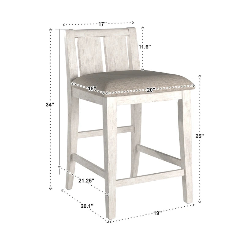 Beck Two-Tone Fabric Counter Height Chair (Set of 2) by iNSPIRE Q Classic