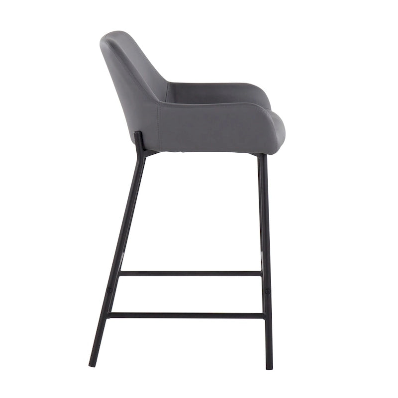 Carbon Loft Galotti Black Fixed-Height Upholstered Counter Stool - Set of 2