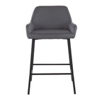 Carbon Loft Galotti Black Fixed-Height Upholstered Counter Stool - Set of 2