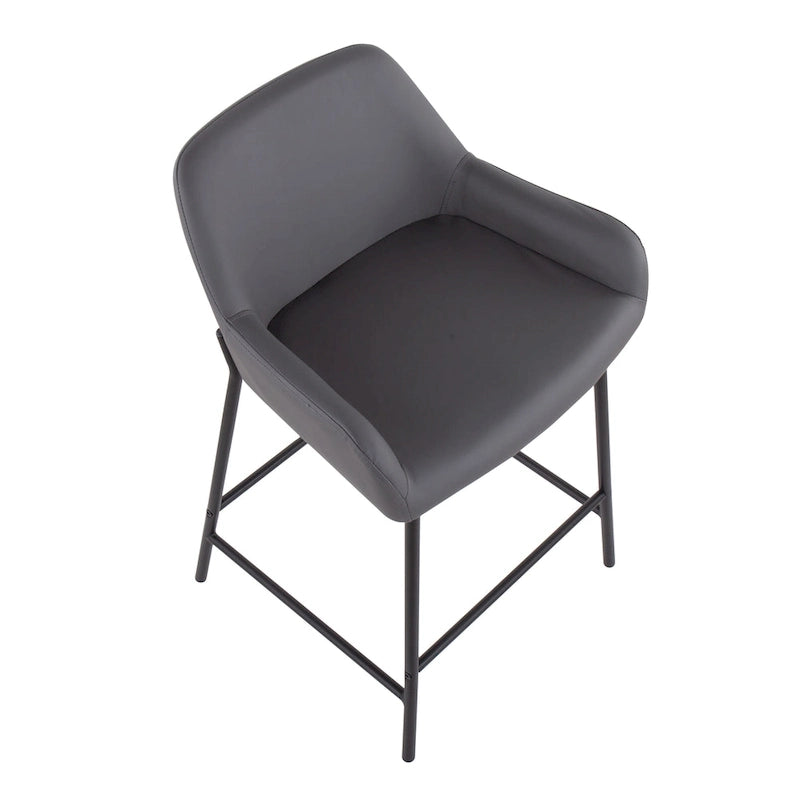 Carbon Loft Galotti Black Fixed-Height Upholstered Counter Stool - Set of 2