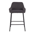Carbon Loft Galotti Black Fixed-Height Upholstered Counter Stool - Set of 2
