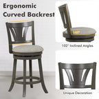 1/2/4 PCS 26.5 Swivel Bar Stool Counter Height w/ Rubber Wood Legs
