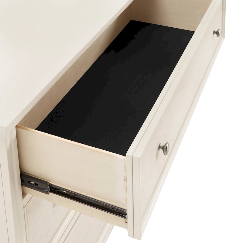 Thea White Finish Beige Linen Drawer Face Dresser by iNSPIRE Q Classic