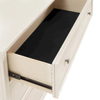 Thea White Finish Beige Linen Drawer Face Dresser by iNSPIRE Q Classic