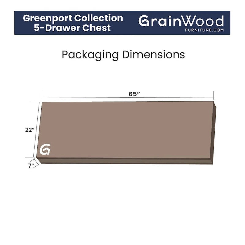 Grain Wood Furniture Greenport Coastal Solid Wood 5-drawer Chest