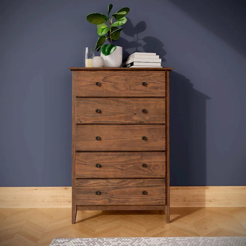 Grain Wood Furniture Greenport Coastal Solid Wood 5-drawer Chest