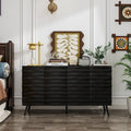 Elegant Black Buffet Cabinet Spacious Storage Organizer Dresser