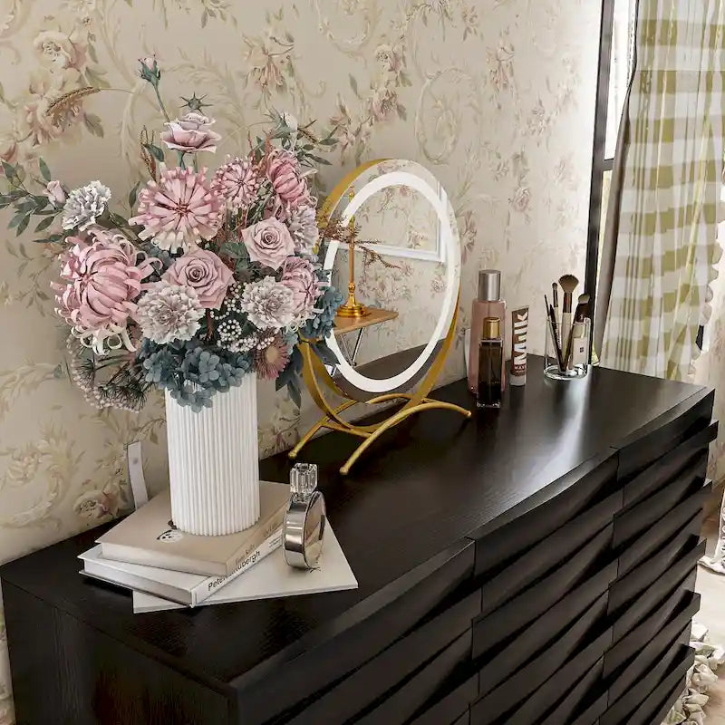 Elegant Black Buffet Cabinet Spacious Storage Organizer Dresser