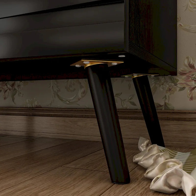 Elegant Black Buffet Cabinet Spacious Storage Organizer Dresser