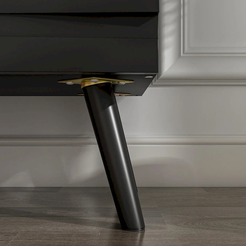 Elegant Black Buffet Cabinet Spacious Storage Organizer Dresser