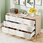 6-Drawer Double Dresser for Bedroom, 47-inch Chest of Drawers with Metal Legs for Living Room