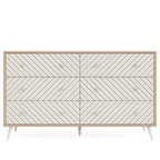 6-Drawer Double Dresser for Bedroom, 47-inch Chest of Drawers with Metal Legs for Living Room