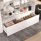 Glass-Top Closet Organizer White Dressing Island Ample Storage Dresser