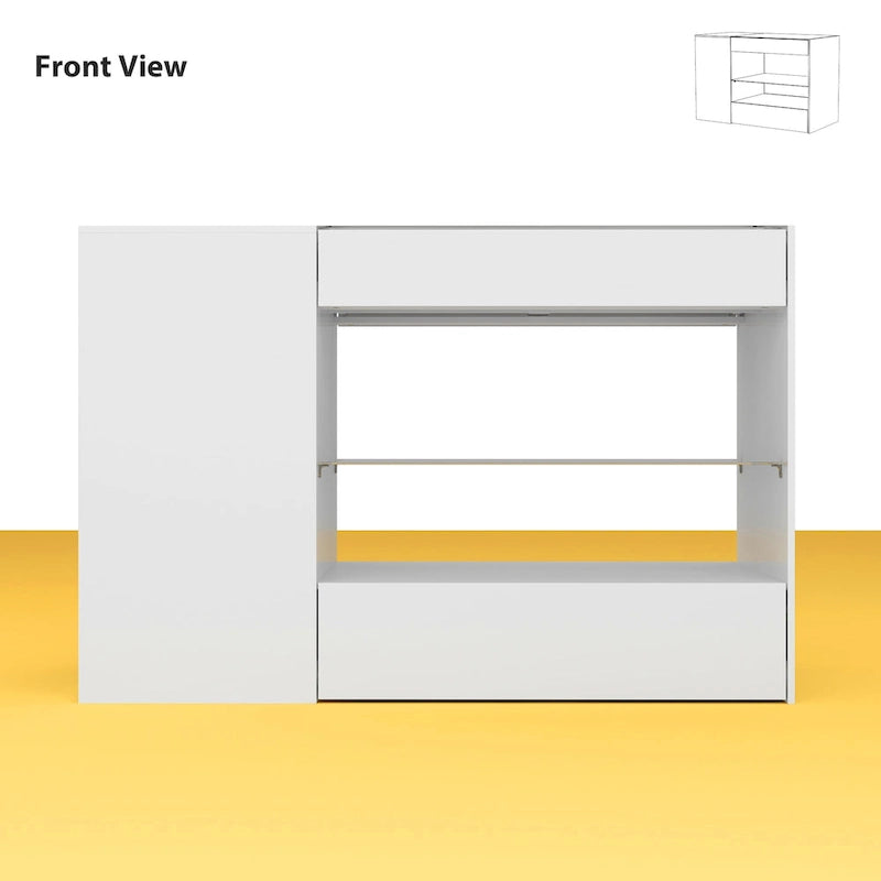 Glass-Top Closet Organizer White Dressing Island Ample Storage Dresser