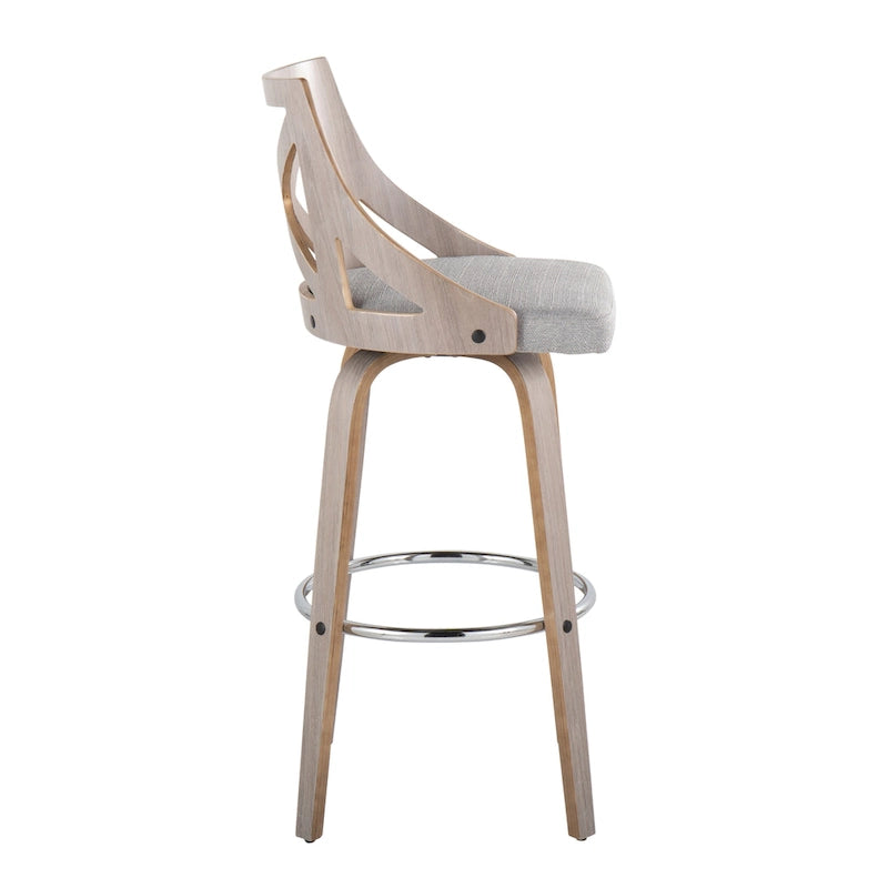 The Gray Barn Charlotte 30 Fixed-Height Bar Stool with Bent Wood Legs (Set of 2)