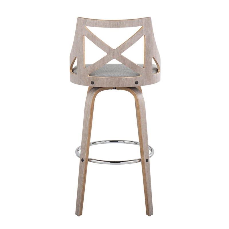The Gray Barn Charlotte 30 Fixed-Height Bar Stool with Bent Wood Legs (Set of 2)