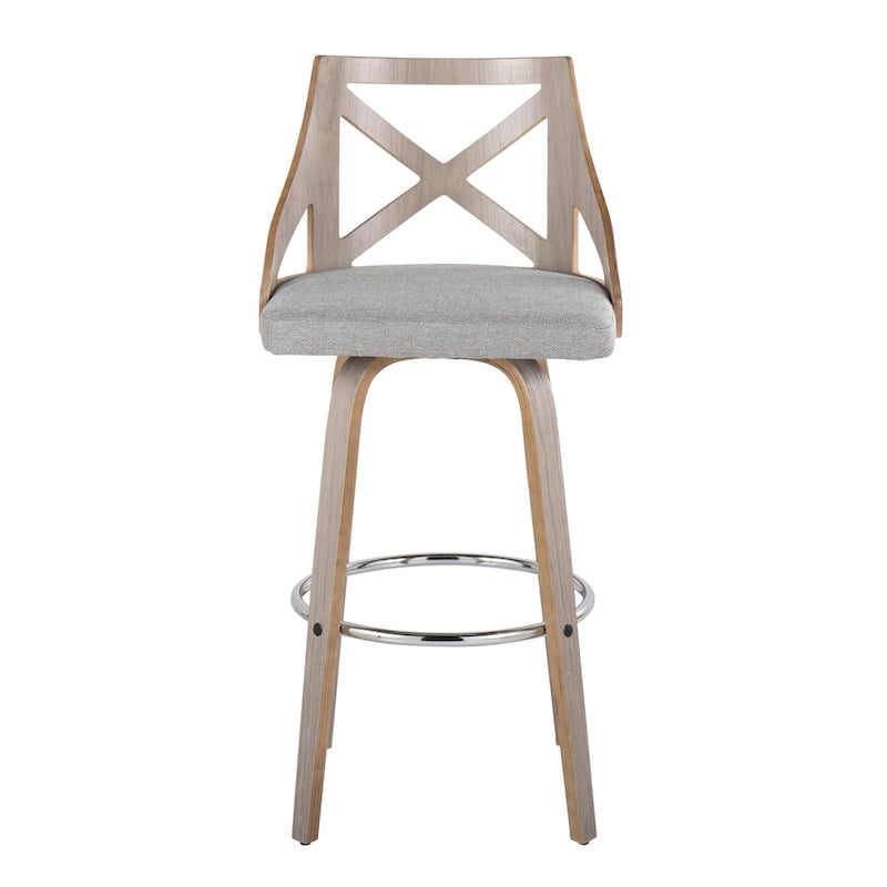 The Gray Barn Charlotte 30 Fixed-Height Bar Stool with Bent Wood Legs (Set of 2)