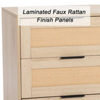 Commode de Rangement à 9 Tiroirs, Meuble de Rangement, Organisateur de Chambre à Coucher Style Rotin