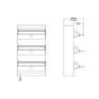 Porch & Den Cambria Scandinavian 3-Drawer Shoe Storage Cabinet