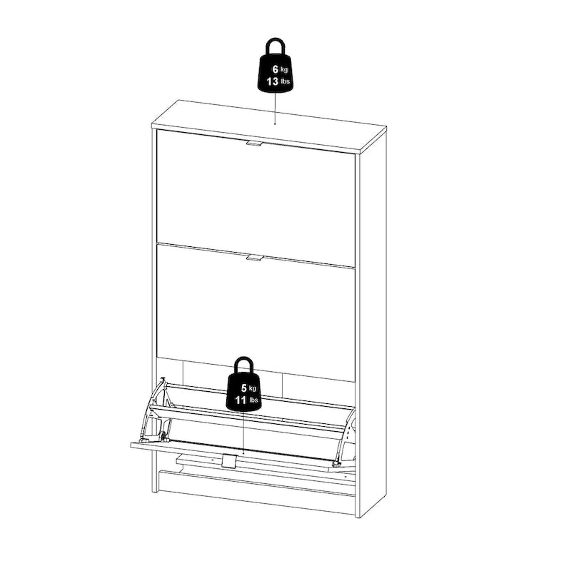 Porch & Den Cambria Scandinavian 3-Drawer Shoe Storage Cabinet