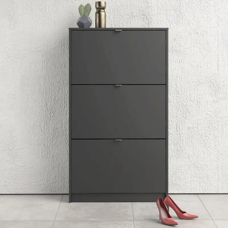 Porch & Den Cambria Scandinavian 3-Drawer Shoe Storage Cabinet