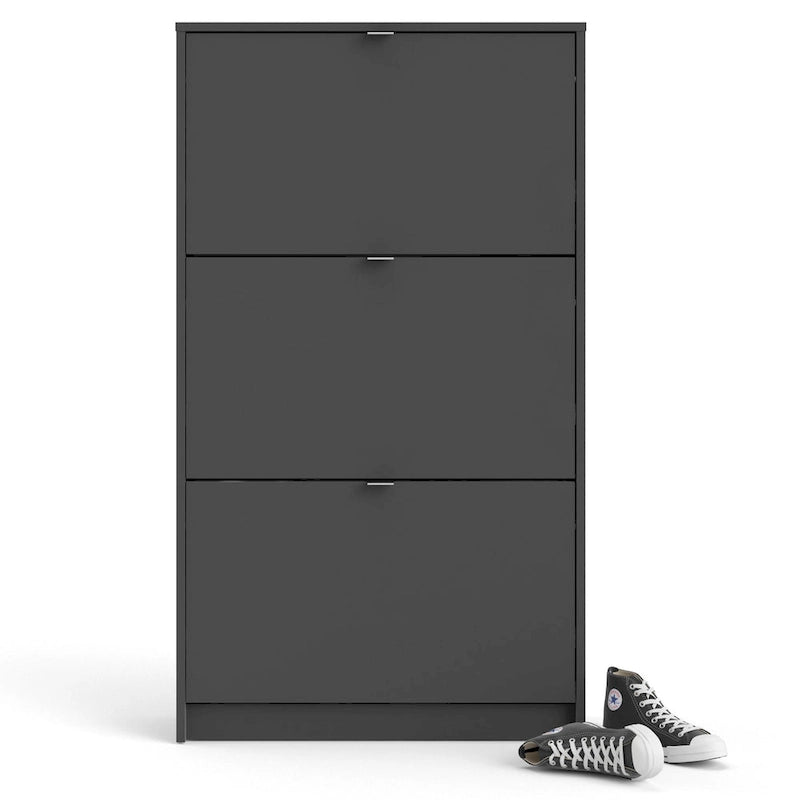 Porch & Den Cambria Scandinavian 3-Drawer Shoe Storage Cabinet