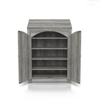 DH BASIC Jody Farmhouse Adjustable 4-Shelf Double-Door Shoe Cabinet with Lift-top Storage by Denhour
