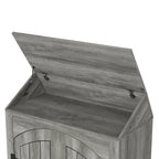 Meuble à chaussures Jody Farmhouse de Denhour, réglable, 4 étagères, double porte avec rangement supérieur relevable