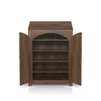 Meuble à chaussures Jody Farmhouse de Denhour, réglable, 4 étagères, double porte avec rangement supérieur relevable