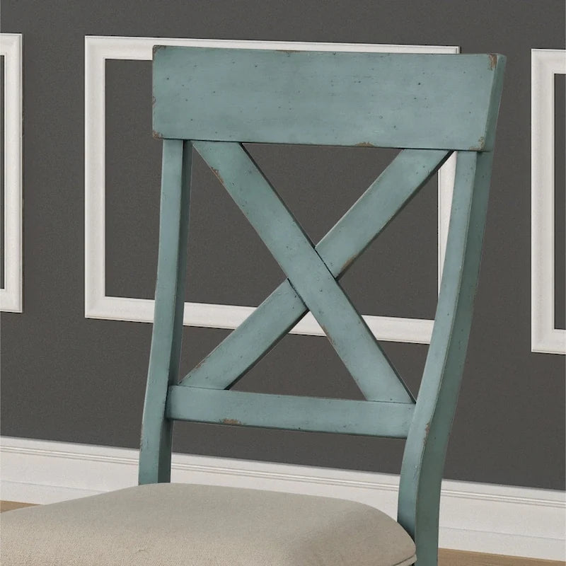 Chaises de salle à manger rembourrées à dossier croisé en bois bicolore Prato de Roundhill Furniture (Lot de 2)