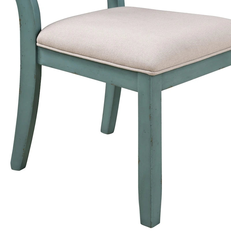 Chaises de salle à manger rembourrées à dossier croisé en bois bicolore Prato de Roundhill Furniture (Lot de 2)