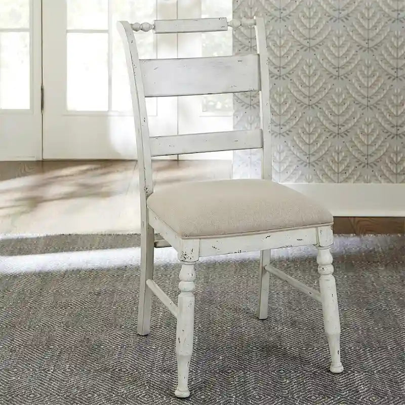 Whitney Antique Linen Slat Back Side Chair (Set of 2)