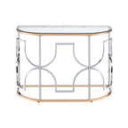 DH BASIC Modern Style Chrome and Gold Open Sofa Table by Denhour